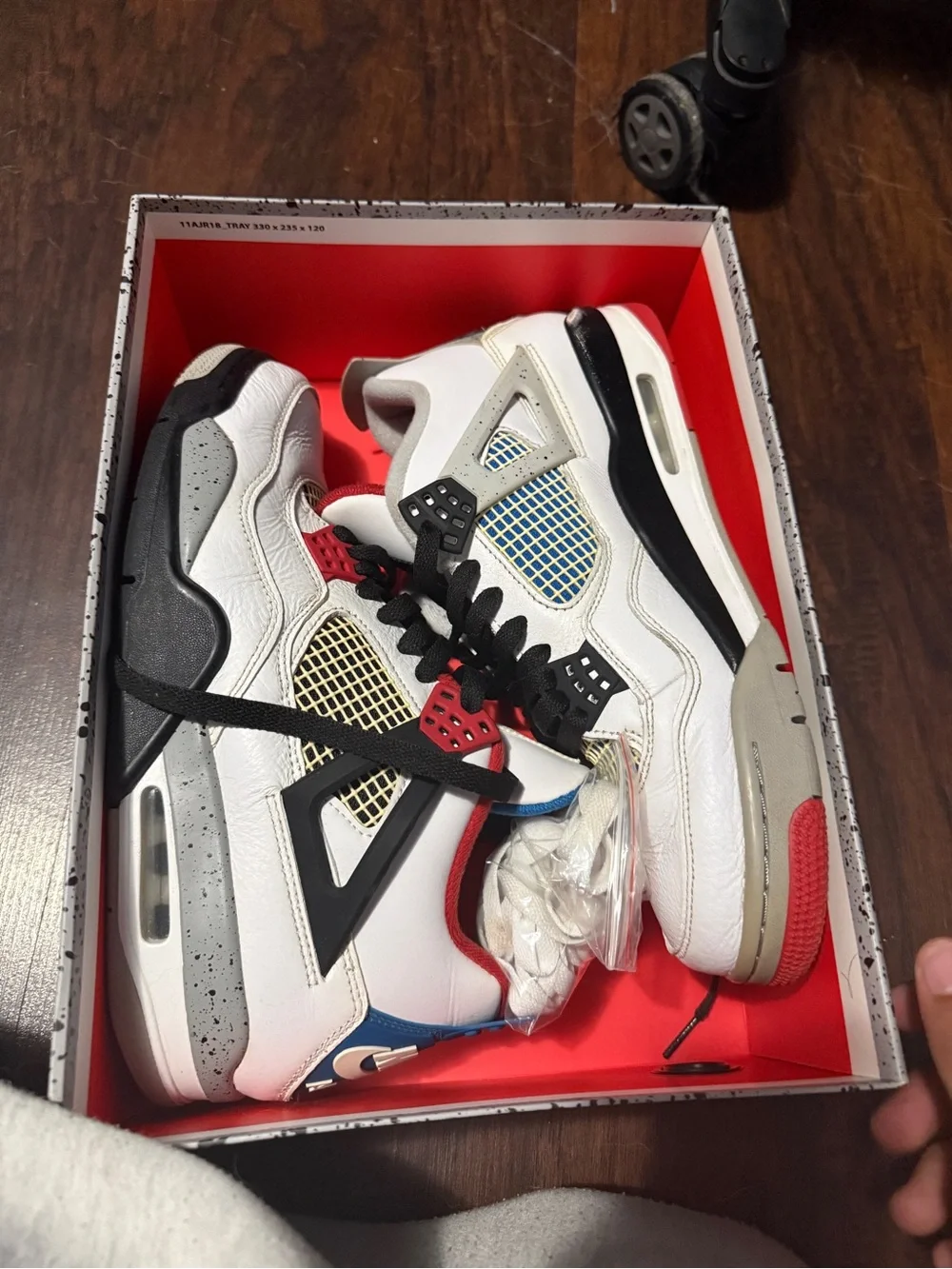 Air Jordan Retro 4 White Multicolor Sneakers